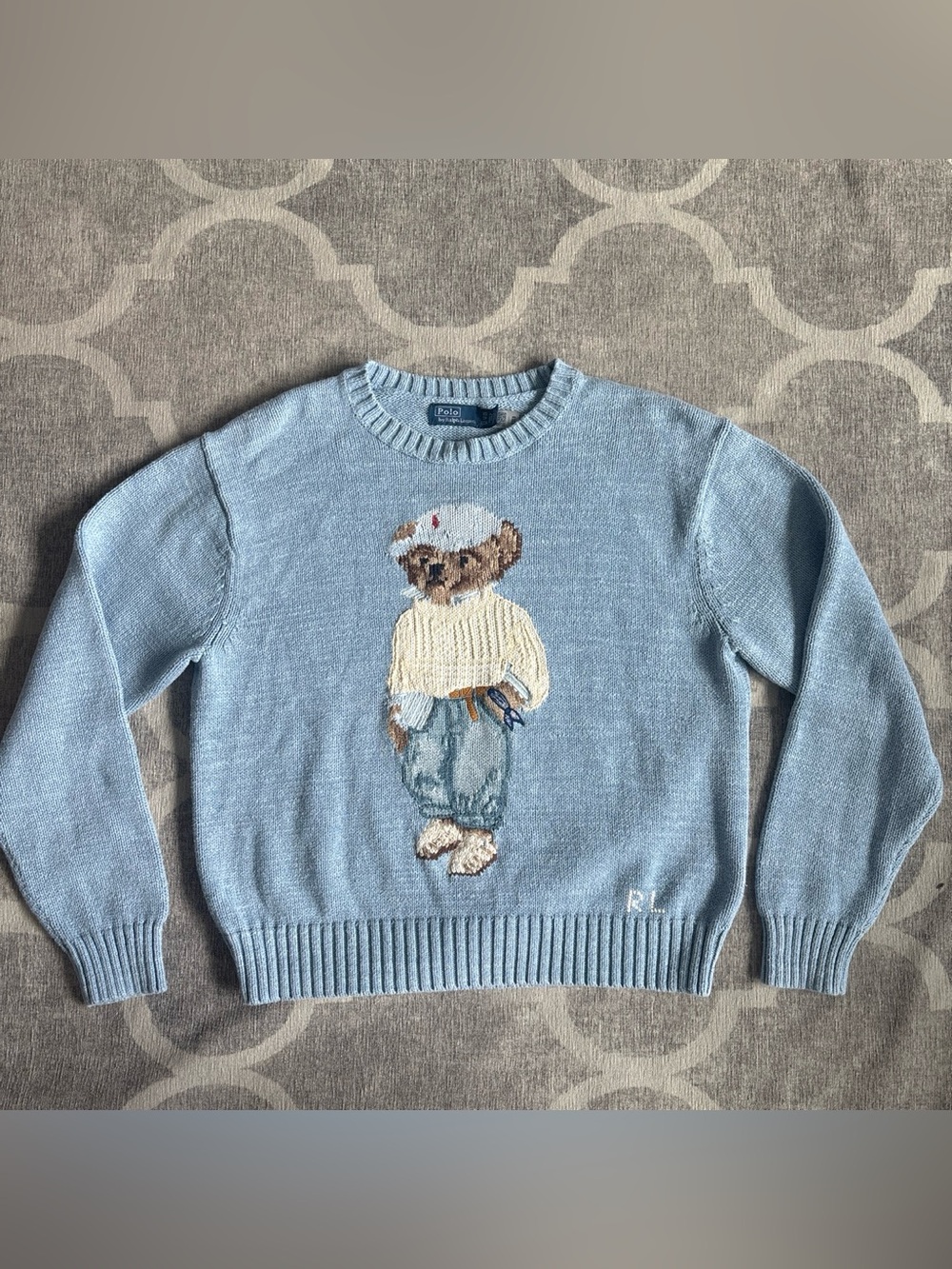 Polo Ralph Lauren Blue Bear jumper Sweater XS